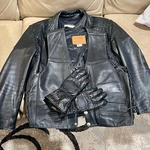 Leather Motorcycle Jacket and vest